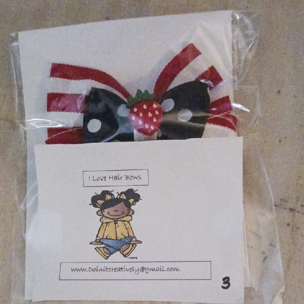Red and Black Polka Dot Hair Bow